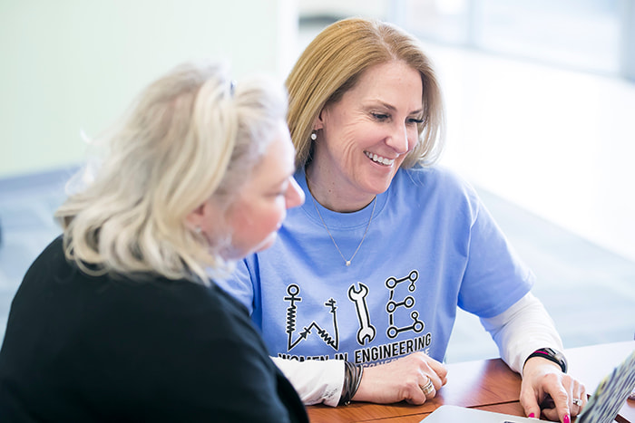 Stephanie Discepolo working with a parent