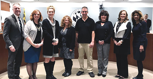 G/T staff being recognized by the Board of Education.