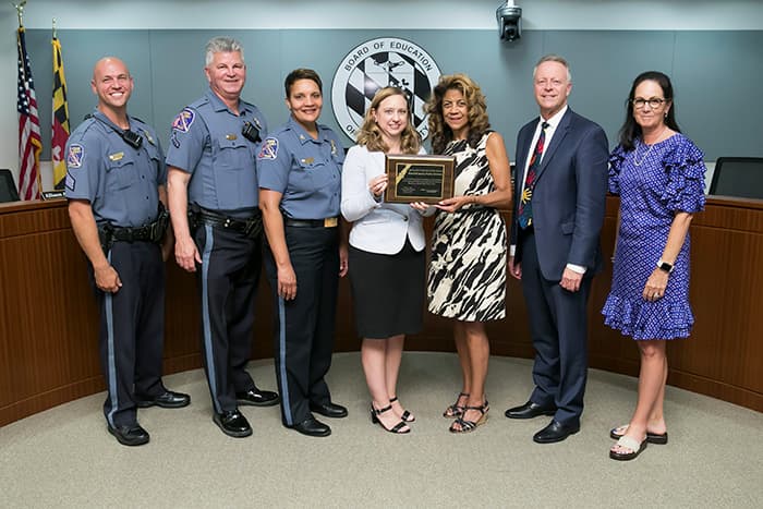 HCPSS representatives with SROs from RHHS.