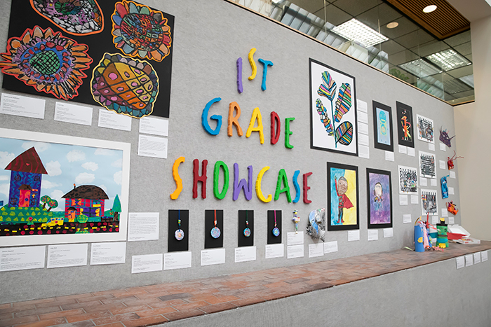 images shown in 1st grade art showcase