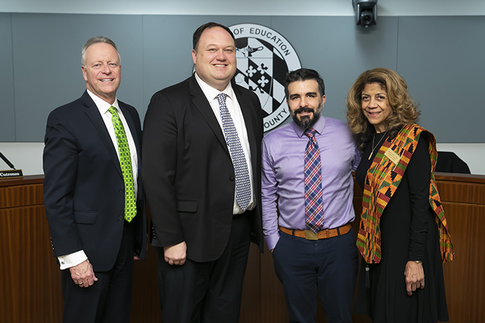 Dr. Martirano, Bill Barnes, Gino Molfino, and Mavis Ellis.