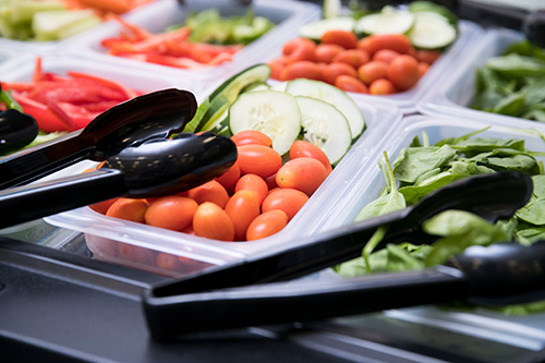 close up of school salad bar