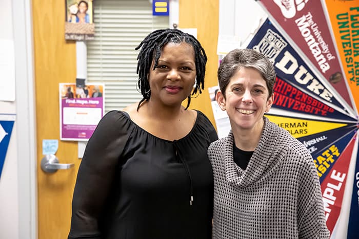 Dr. Chandra McKnight-Dean and Wilde Lake HS principal Marcy Leonard.