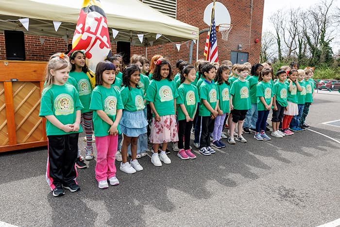 First graders sang revised lyrics to Katy Perry’s “Roar” song.