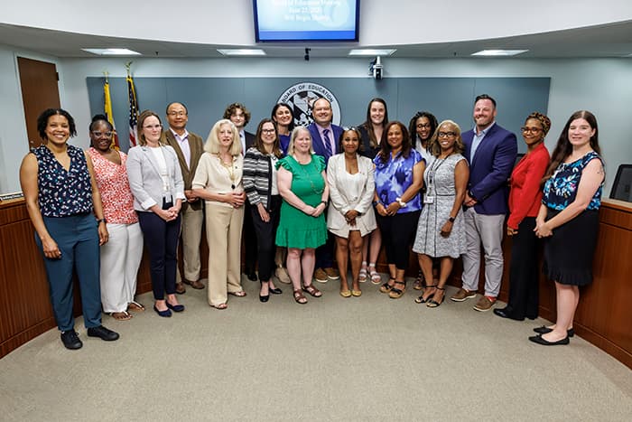 HCPSS Department of Special Education staff, administrators, and Board members. 
